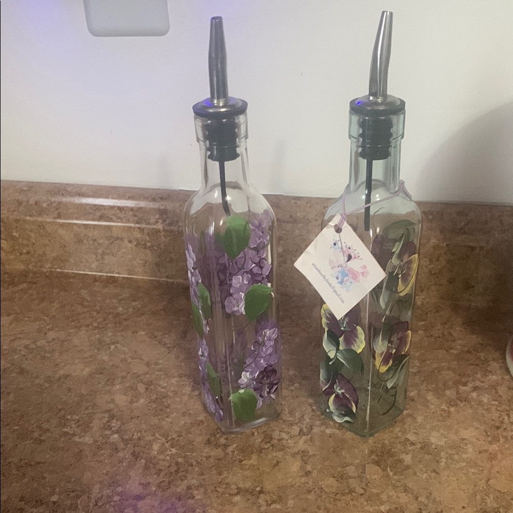 Floral Glass Oil Dispensers